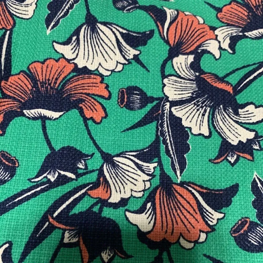 j crew womens green white floral pencil skirt 6 small